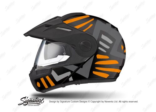 HEL 3947 Schuberth E1 Helmet Black Massai Orange Grey Silver