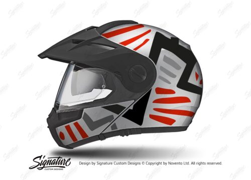 HEL 3952 Schuberth E1 Helmet Silver Massai Red Grey Black