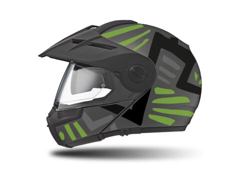 HEL 3963 Schuberth E1 Helmet Anthracite Massai Toxic Green Silver Black