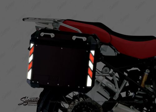 BSTI 4067 BMW Side Panniers Black White Red Reflective Strips NIGHT 02 1