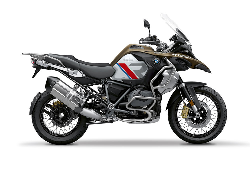 SIG 1120 02 BMW R1250GS Adv R LINE Grey Red Blue Stickers Style Exclusive silver Tank Right