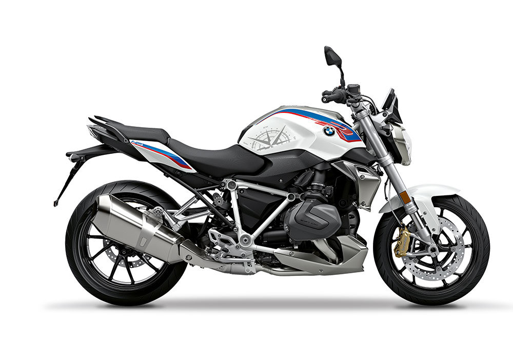 SIG 1248 02 BMW R1250R Compass Silver Gloss Stickers Style HP Right