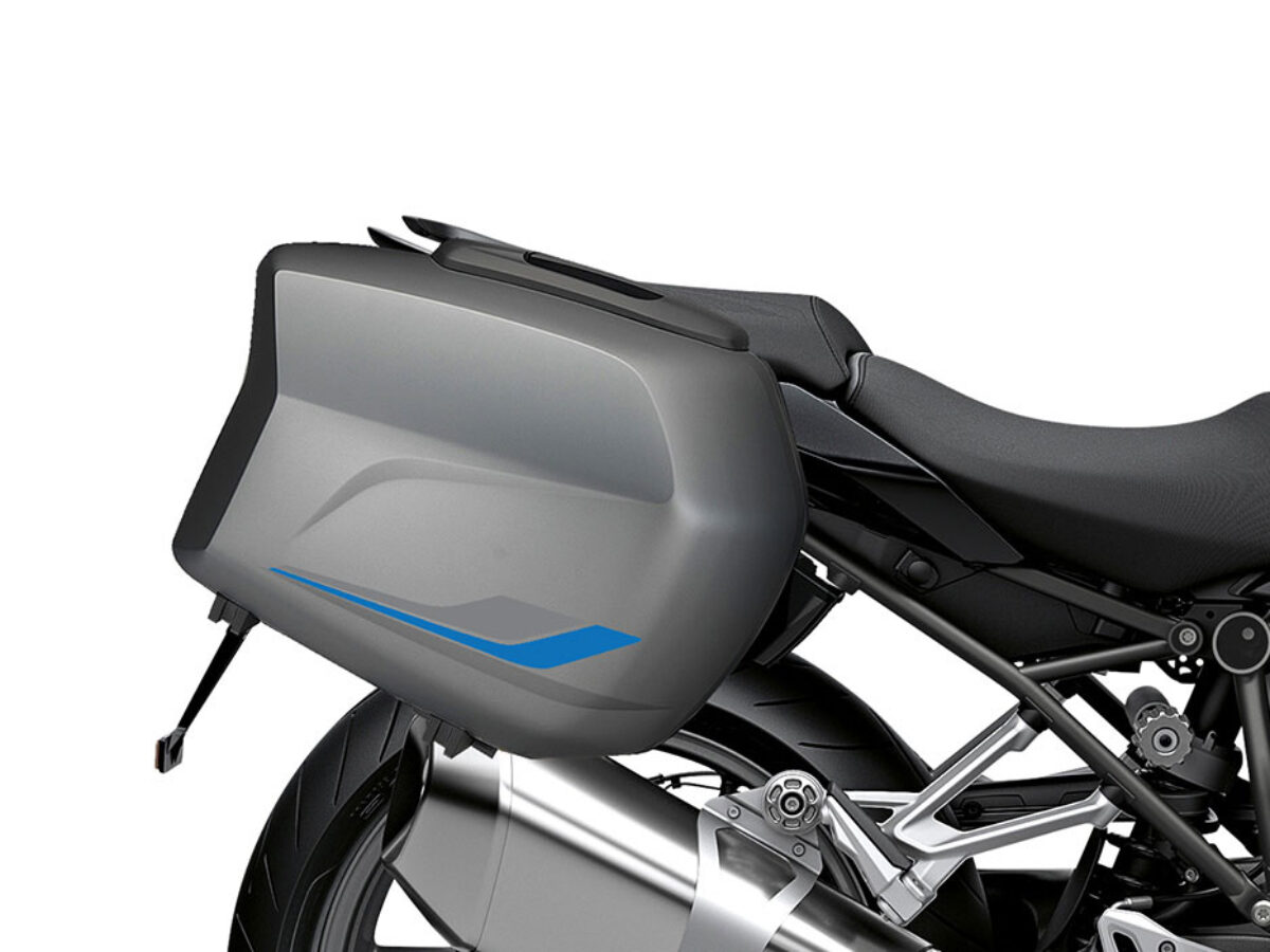 BMW Touring Side Panniers Asphalt Grey Raise Blue & Grey Stickers Kit -  Signature Custom Designs