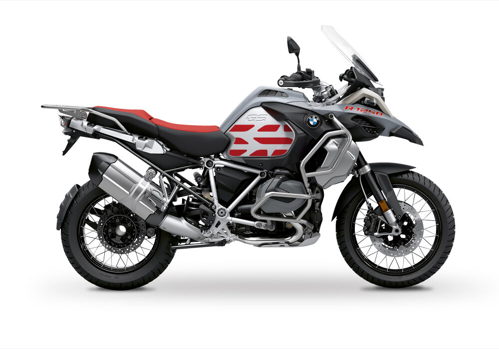 BSTI 3409 BMW R1250GS Adventure Ice Grey GS Lines Tank Stickers Red 01 1