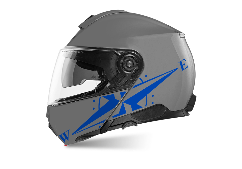 Schuberth C5 Helmet (White) Compass Series Blue Stickers - Signature Custom  Designs