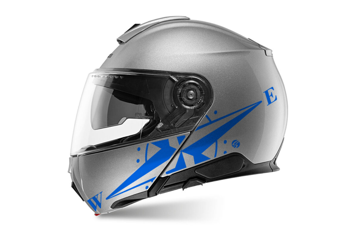 Schuberth C5 Master White Blue Modular Helmet